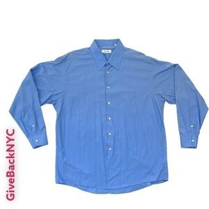 Calvin Klein Dress Shirt Blue Size 17.5 34/35